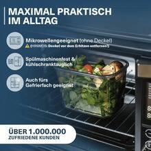 EVLINYA Peggy Aufbewahrungsdosen Set 36-teilig – Mix aus 4 Größen (1750 ml/1200 ml/550 ml/450 ml) für Küche & Vorratskammer, stapelbare, transparente Vorratsbehälter mit Deckel zur Organisation von Pasta, Reis, Müsli, Backzutaten, Snacks & Gewürzen – inkl. 54 Etiketten – mit Gewürzdosen mit Dosierdeckel - Übersicht 6