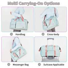 1Pc Large Capacity Travel Bag, Portable Portable Storage Bag, Sport Gym Bag For Women Men Shoulder Crossbody Bag, With Shoes Compartment And Wet Dry Storage Pockets Workout Fitness Yoga Pilates Swim Beach Luggage Travel Duffle Bag, Gift For Women Men, Travel Essential - Multiple Styles - View 4