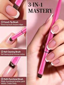 New 3-In-1 Small Round Head Nail Art Pen - Metal Rod French Light Therapy Nail Art Pen - Nail Art Aid Tool - Multicolor - View 1
