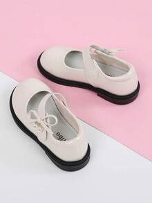 British Style Girls' Black Leather Shoes, White Performance JK Small Leather Shoes, Soft Sole Breathable Children's Princess Shoes - Apricot - View 4