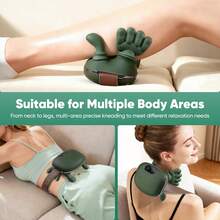 HanTai Heated Neck And Shoulder Massager With Finger-Like Kneading Nodes, Deep Tissue Massage For Shoulder & Back Muscle Tension, Green - Army Green - View 13