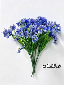 MEHELANY 12/6/1件装人造蓝色户外花卉，塑料仿真花，不易褪色，栩栩如生，经久耐用，适用于悬挂式花盆、户外门廊花瓶、家居花园窗台装饰、夏季室内装饰、波西米亚风春季户外派对装饰，情人节、婚礼、生日、复活节礼物，适合送给女性、母亲、女孩。 - 孔藍 - 查看 2