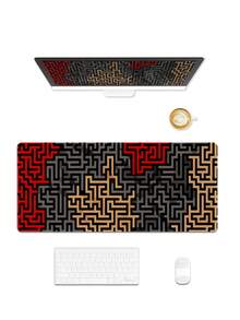 Geometric Maze E-Sports Game Mouse Pad, Suitable For Home Office Work, Computer Keyboard Laptop Expansion Pad, Large Table Pad With Non-Slip Rubber Base Edge Stitching Desktop Decoration - View 6
