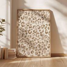 1pc Frameless Neutral Leopard Print Beige Animal Pattern Wall Art - Modern Wild Style Minimalist Jungle Print For Bedroom Living Room, Unique Fun Wall Decor, Fashionable Artist Style Dorm Apartment Bedroom Decoration, For Home Office Classroom, Cute Dorm Poster, Party Decor And Best Gift Choice, Room Decor Bedroom, Decoration Bedroom, Prints For Wall, Posters, Vintage Decor - Leopard Print - View 3