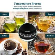 COSORI - Hervidor eléctrico de cuello de cisne inteligente Bluetooth con control de temperatura variable, cafetera y tetera, 100% acero inoxidable, calentamiento rápido, negro mate - BlackSmart - Ver 3