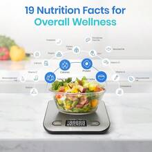 Food Nutrition Kitchen Scale, Digital Grams And Ounces Weight Loss, Baking, Cooking, Keto And Meal Prep, Large, 304 Stainless Steel - 銀色 - 查看 2
