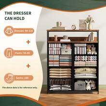 Tall 8 Drawer Chest With Double Shelves Large Storage For Bedroom Home - Retro Prints - View 5