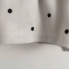 guangzhougaolangshangmao Everyssa Pantalones cortos de verano de moda, elegantes y casuales con estampado de lunares franceses, con bolsillos, cintura elástica y lazo para mujeres - Negro01 - Ver 6