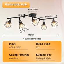 CANMEIJIA 1PC Retro Ceiling Lamp, Industrial Style Ceiling Spotlight, Iron Cage Chandelier, E27 Base, Without Bulb - E27 Iron Cage Ceiling Spotlight - View 15