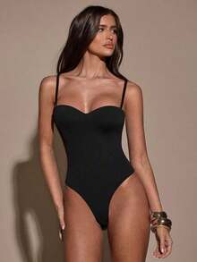Body Sexy Negro Ajustado para Mujer, Estilo Corsé, Ideal para Citas, Discotecas, Salidas, Ropa de Invierno, Top de Año Nuevo, Corsé Ajustado, Top de Navidad, Ropa de Invierno para Mujer - Gris Oscuro - Ver 10