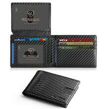 Wallet for Men Slim Rfid Leather 2 ID Window With Gift Box Slim, Rfid, 2 ID Window, With Gift Box, Slim, Rfid - Clásico negro-nuevo - Ver 2