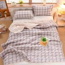 Lightweight Summer Quilt, Air Conditioning Quilt, Cooling Blanket, Single/Double Bed, Breathable Summer Comforter, Suitable For Camping & Hiking, Perfect Gift For Back To School Season, No Pillow Case Or Inner Filling Included - Watermelon Pink - View 5