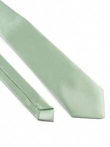 ZONFAZ 1pc 8cm Men's Solid Color Blue Classic Casual Necktie - Mint Green - View 3
