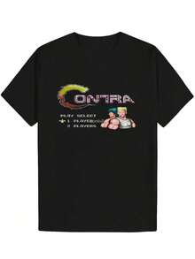 Men's Retro Arcade Game T-Shirt - Fun Design With PLAY, SELECT, And SHOOT Buttons - Classic 80s Arcade Gamer Style - Machine Washable Black T-Shirt, Suitable For Retro Gaming Events And Gifts, Casual Wear, Digital Print, Durable Fabric EF1H - 彩色 - 查看 6