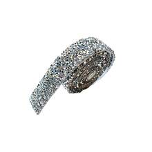 1/4 CÁI Ruy băng pha lê lấp lánh, Ruy băng dán đá tự dính DIY cho bánh cưới, đồ thủ công sinh nhật, đồ trang trí - bạc - Xem 10