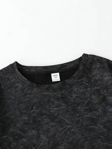 Kaos Lengan Pendek Gaya Jalanan untuk Remaja Laki-Laki, Dicetak dengan Angka "67" Berwarna Perak, Wajib Dipakai untuk Aktivitas Sehari-hari di Musim Semi dan Musim Panas - Hitam - View 4