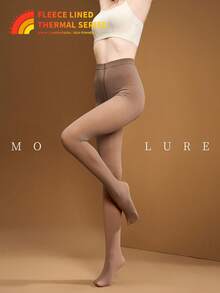 MOIRÉALLURE 女士棕色透明连裤袜，80克单层薄款，经典高腰弹力连裤袜，休闲百搭 - 咖啡棕 - 查看 6