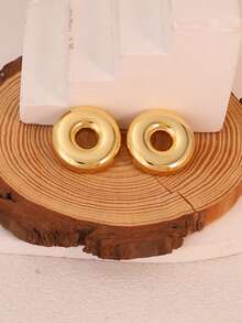 2/10 piezas Conjunto de aretes de moda para mujer en tono dorado, que incluye estrella de mar, concha, caracol, lágrima larga, aretes con forma de rosquilla, perfectos para vacaciones en la playa, viajes, uso en fiestas - Dorado - Ver 3
