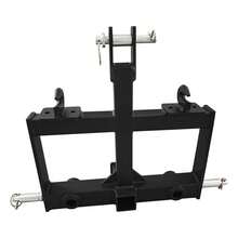 Enganche de remolque de 3 puntos para tractor - Receptor 2" resistente - Acero al carbono - 2 orificios para lanza de heno y 2 ganchos - Compatible CAT 0 y CAT 1 - Accesorio agrícola profesional - A - Ver 1