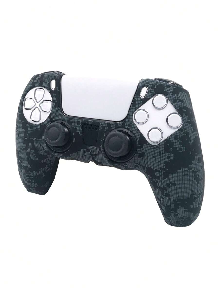 1pc Water Transfer Printed Game Protective Cover Compatible With 5, Anti-Slip, Anti-Sweat, Anti-Dust, Anti-Scratch Gaming Accessory To Enhance Gameplay Experience - Water Transfer Black Grid - View 1