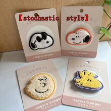 SNOOPY 1件刺绣徽章卡通可爱困惑的塔克查理布朗酒吧胸针，送给粉丝、家人和朋友的完美小礼物，女孩节礼物白色情人节礼物复活节礼物毕业季纪念礼物[随机款式] - 彩色 - 查看 5