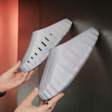 MIND001Lightweight Sport Closed Toe Slides, Shock Absorbing Wave Sole, Anti-Collision Toe Cap, Quick Dry Upper, Wear Resistant Outsole For Shower Stre - 灰色 - 查看 5