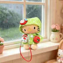 SANRIO 1個可愛卡通圓點雨衣絨毛吊飾，4款可選，蘋果包包掛飾、背包吊飾、手提包掛飾、書包裝飾、吊飾掛飾、柔軟玩具，開學季、萬聖節、聖誕節、生日禮物，適合女孩、兒童、青少年 - 彩色 - 查看 14