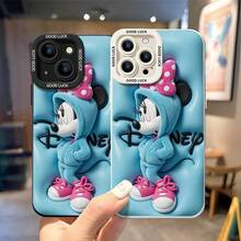 Disney Mickey And Friends Minnie Mouse Phone Case - Inflated Embossed Minnie In Blue Hoodie Protective Case, Light Blue Puffy Background With Partial Raised Disney Lettering, Compatible With IPhone 17, 16, 15, 14, 13, 12, 11 Pro Series And Galaxy S22, S23, S24, S25 Models, Ideal For Birthdays, Holidays, Anniversaries, Graduation Gifts, Or Any Special Occasion To Surprise Family, Friends, Classmates, And Loved Ones. - màu đen - Xem 1