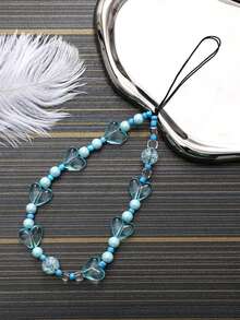 Transparent Heart Beaded Phone Lanyard, Creative Versatile Accessory Strap For Phone, Camera, Bag, Key Chain - Multicolor - View 4