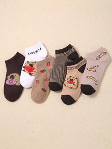 20 Pairs Kids Boat Socks Cute Capybara Dolphin Print Embroidery, Kids Short Socks, Kids Barefoot Socks, Suitable For Boys And Girls Daily Wear, Suitable For Back To School Season Wear, Suitable For Teenagers Back To School Season Sports Wear, Breathable Comfortable Soft Skin-Friendly, Not Easy To Fall Off, Suitable For 1-16 Years Old Kids Wear, Suitable For Summer Wear - Multicolor - View 2