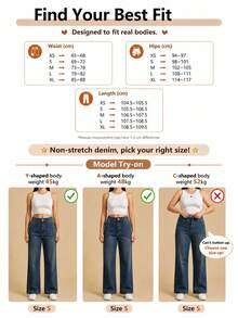 Jeans rectos de pierna ancha y estilo vintage para mujer, casuales para primavera - Gris Claro - Ver 11