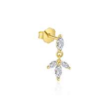 1pc S925 Sterling Silver Tassel Zirconia Geometric Stud Earrings, Fashionable Luxury French Design Women's Ear Jewelry - Geometry 6 - View 7