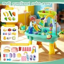 2026 Upgraded Water Play Table With Pump,6-In-1 Double-Layer Toddler Sensory Play Set,Water Table Toy For Kids 3+Years - 薄荷藍 - 查看 5