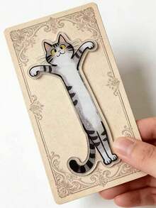 1 buah Pembatas Buku Akrilik Transparan Berbentuk Kucing dengan Motif Anak Kucing, Cocok untuk Pecinta Buku, Hadiah Bertema Kucing untuk Pembaca, Dapat Digunakan untuk Buku, Buku Harian, dan Perencana - A - View 4