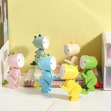 Dinosaur LED Night Light For Kids, Foldable Magnetic Night Light For Bedroom Bedside Table, Rechargeable And Portable Night Light Toy - 淺綠色 - 查看 7