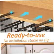 Drill-Free Under Cabinet Storage Rack, Multi-Functional Kitchen Cutting Board Holder, Can Store Pot Lids, Baking Molds And Kitchen Utensils - Multicolor - View 3