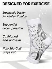 4Pairs Unisex Ankle Compression Socks - Arch Support, For Sports, Running, Hiking, Cycling | Comfortable Breathable Foot Sleeves - Multicolor - View 5