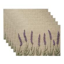 2/4/6/8pcs Lavender Print Rectangular Placemats, Suitable For Home, Restaurant, Holiday Celebration, Banquet Table Decoration - Multicolor - View 12