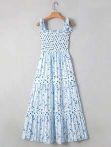 Vestido bohemio floral de tirantes finos – Look versátil para diario, playa, vacaciones, oficina y eventos elegantes – Verano - amarillo ganso - Ver 3