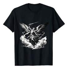 Catholic T-Shirt Of  The Archangel - Black And - 黑色 - 查看 1
