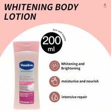 1瓶200ml Vaseline美白保濕身體乳液，高濃度菸鹼醯胺+維生素C雙重亮白滋養霜，適合暗沉膚質全身長效光澤護理 - 新身體乳200ml 美白 - 查看 6