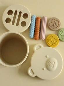 1組矽膠泰迪熊造型分揀玩具 新生兒早期教育拼圖玩具 嬰兒感官玩具 吸引寶寶興趣 親子互動玩具 - 彩色 - 查看 6