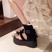 Women Platforms & Wedge Sandals - Black - View 5