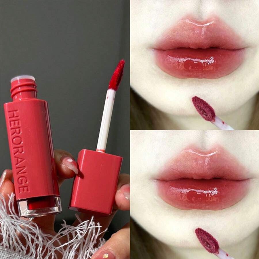 HERORANGE Hydrating Shiny Lip Glaze, Steady Color Rendering Comfortable To Wear, Long Lasting Moisturizing Effect, Delicate Beauty Gift For Birthday And Valentine's Day