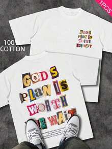 Men's Christian T-Shirt "FAITH OVER FEAR" | Psalm 118:6 Biblical Design | Inspirational Streetwear | 100% Cotton | Unisex Fit | Ideal Gift For Believers - 紅色和黑色 - 查看 12