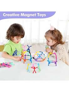 Magnetic Travel Toy, Children's Magnetic Figures, Sensory Fidget Toy, Airplane Car Toddler Travel Essential, Magnetic Characters Birthday Christmas Stocking Stuffer Gift, Magnetic Figures Refrigerator Desktop Classroom Toy - Multicolor - View 7