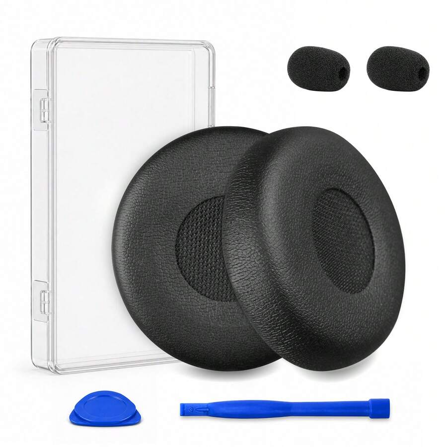 Ersatz-Ohrpolster, Ohrkissen für Jabra Evolve 65(65UC/65MS), 20(20SE/20UC/20MS), 30(US/II), 40(UC/MS) Headsets, mit Aufbewahrungsbox und Installationswerkzeugen