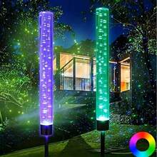 1件裝 LED 太陽能嵌入式地燈，嘉年華主題泡泡球景觀階梯燈，水晶吊燈風格草坪燈，IP 戶外防水太陽能裝飾燈，適用於小徑、花園、庭院、草坪、戶外小徑、露營、節日裝飾 - 水晶棒燈 - 查看 5
