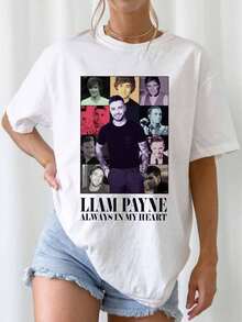 Liam Payne Tribute Always In My Heart Photo Collage Print T-Shirt - White - View 6