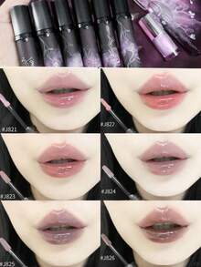 GIRLCULT 1pc Unreal Lip Gloss J825 Midnight Story 3.5ml, Jelly Texture Mirror Lip Gloss, High Gloss Glass Lip Effect, 30s Quick Dry Non-Transfer, Long-Lasting Moisturizing Lipstick, Plumping Smoothing Lip Lines, Non-Sticky Lightweight Formula, Cruelty-Free Pure Plant Oil Formula, Suitable For All Skin Tones Daily Use, Fade-Resistant, Non-Stick Cup, Moisturizing, Suitable For Beginners, Gift - J825 Midnight Tale - View 6